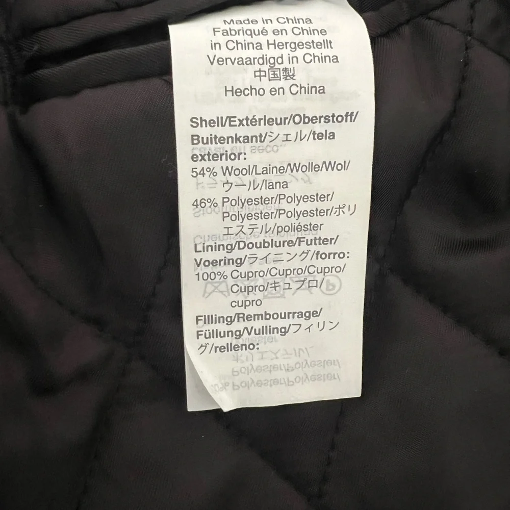 J CREW Ludlow Topcoat Herringbone Long Coat Wool Quilted Insulated Academia 44R‎